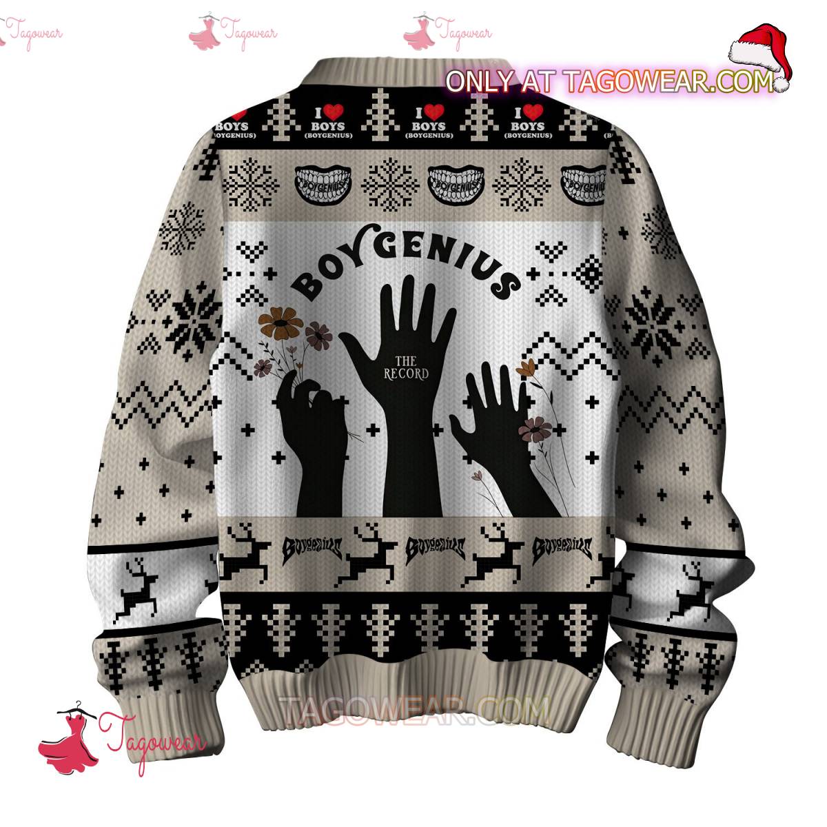 Boygenius The Record Ugly Christmas Sweater b