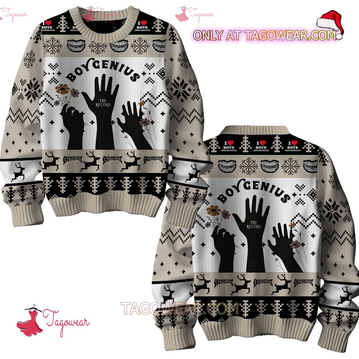 Boygenius The Record Ugly Christmas Sweater
