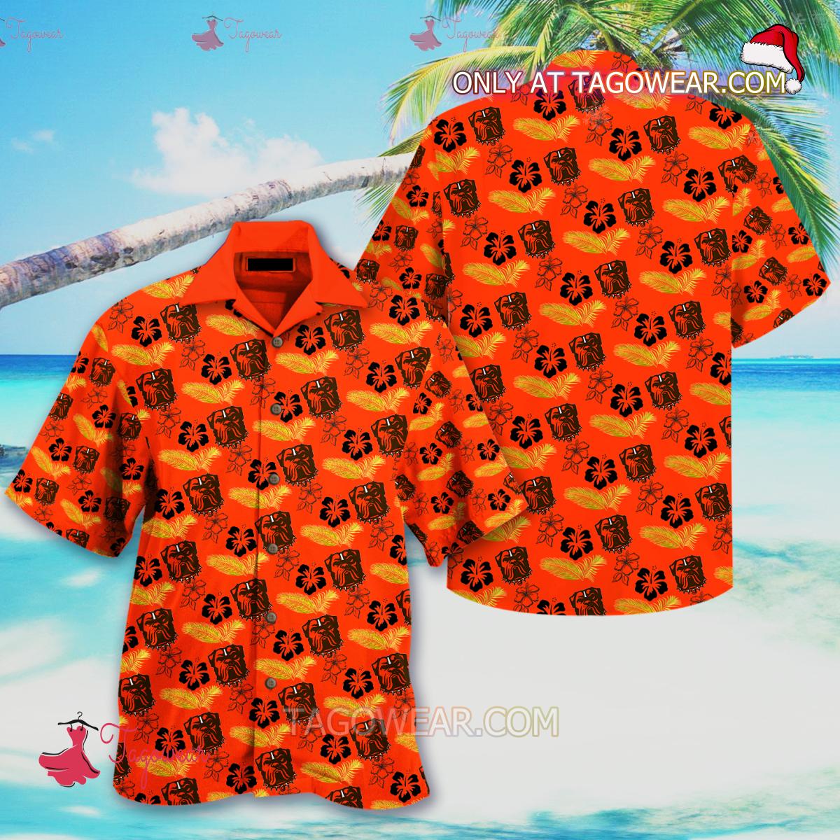 Cleveland Browns Dawg Orange Hawaiian Shirt