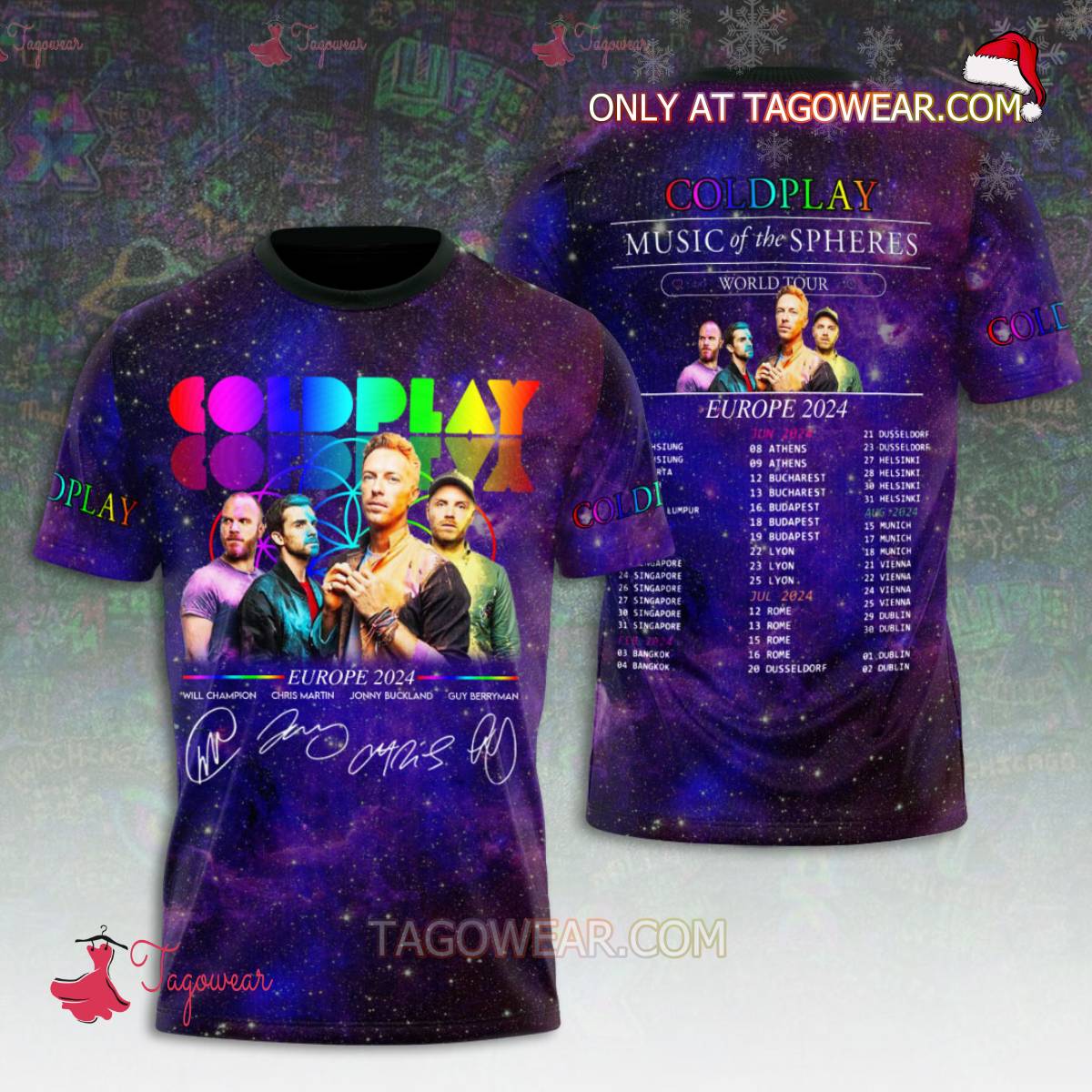 Coldplay Europe 2024 Music Of The Spheres World Tour Galaxy T-shirt, Hoodie a