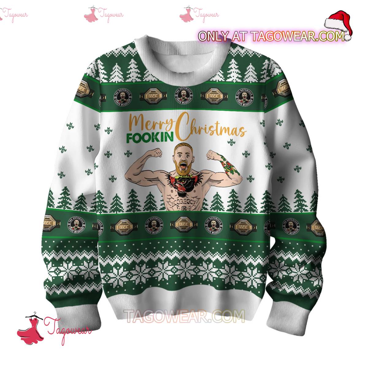 Conor Mcgregor Merry Christmas Fookin Ugly Sweater a