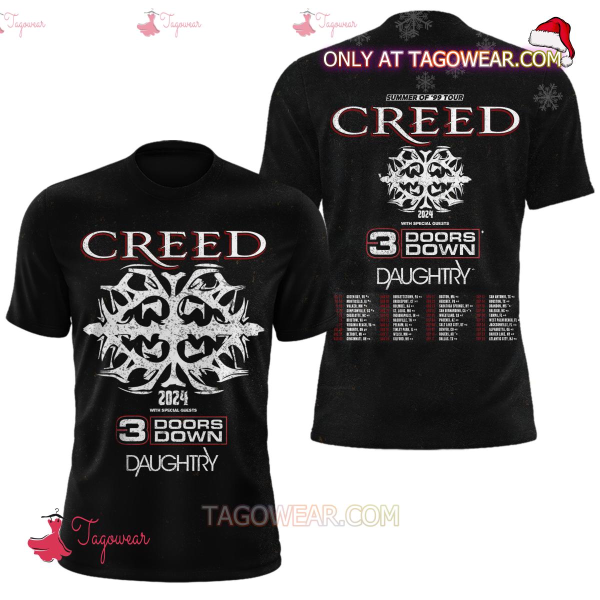 Creed Summer Of '99 Tour 2024 With 3 Doors Down Daughtry T-shirt, Hoodie c