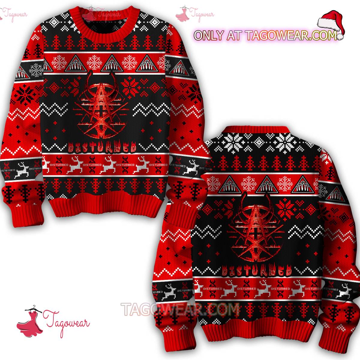 Disturbed Logo Ugly Christmas Sweater