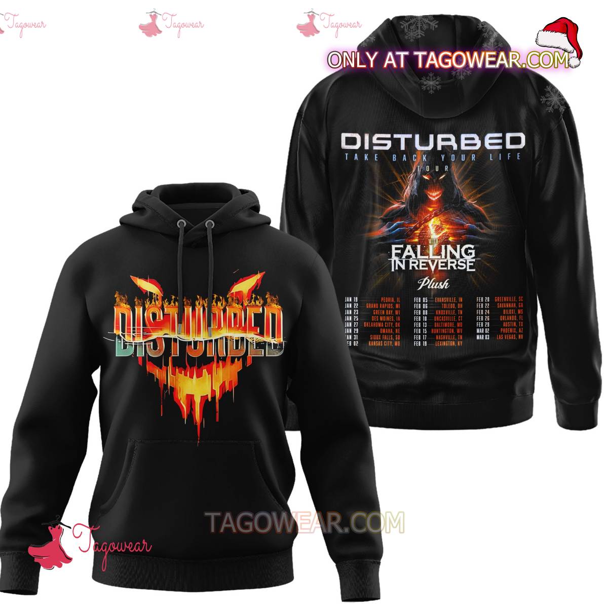 Disturbed Take Back Your Life Tour With Falling In Reverse T-shirt, Hoodie x