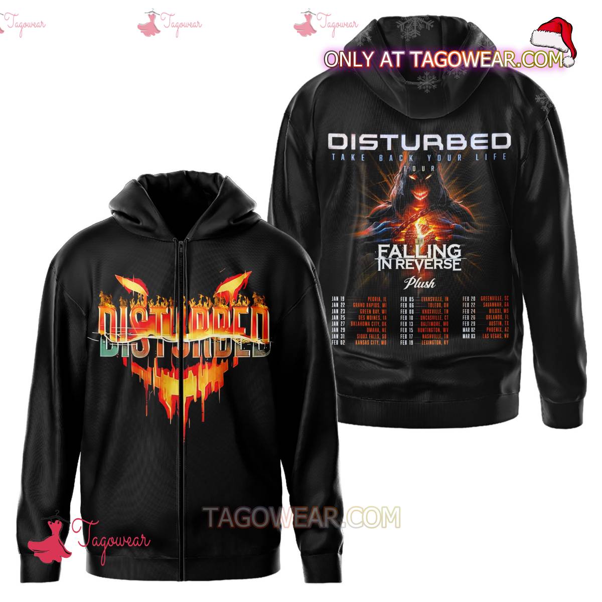 Disturbed Take Back Your Life Tour With Falling In Reverse T-shirt, Hoodie y