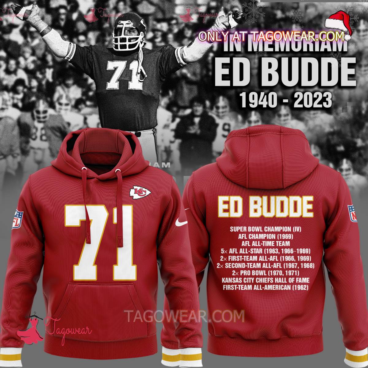 Ed Budde 71 Kansas City Chiefs Hoodie
