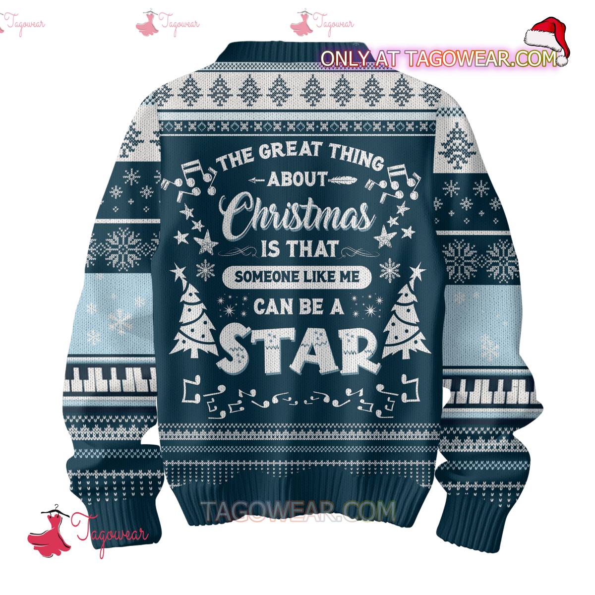 Elton John The Great Thing About Christmas Ugly Christmas Sweater b