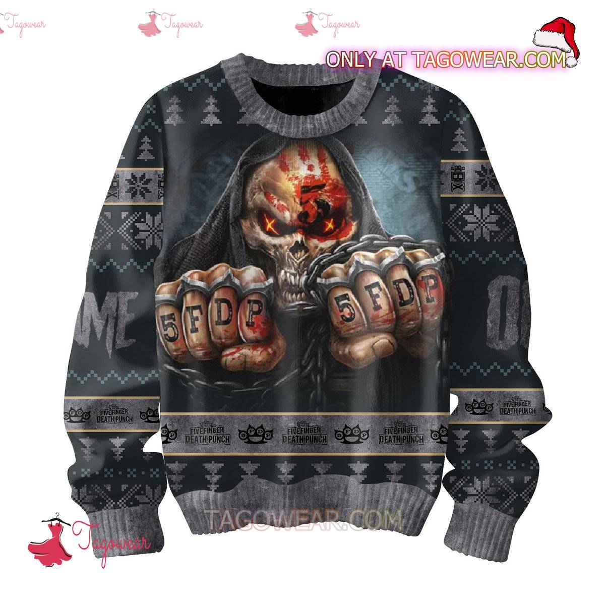Five Finger Death Punch Skull Personalized Ugly Christmas Sweater a