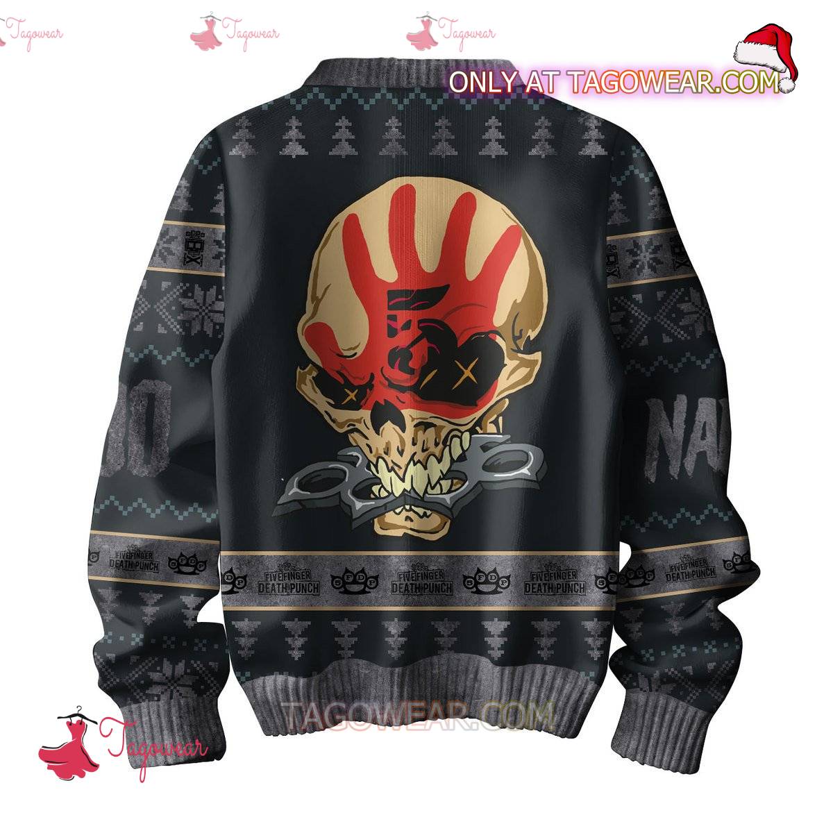 Five Finger Death Punch Skull Personalized Ugly Christmas Sweater b