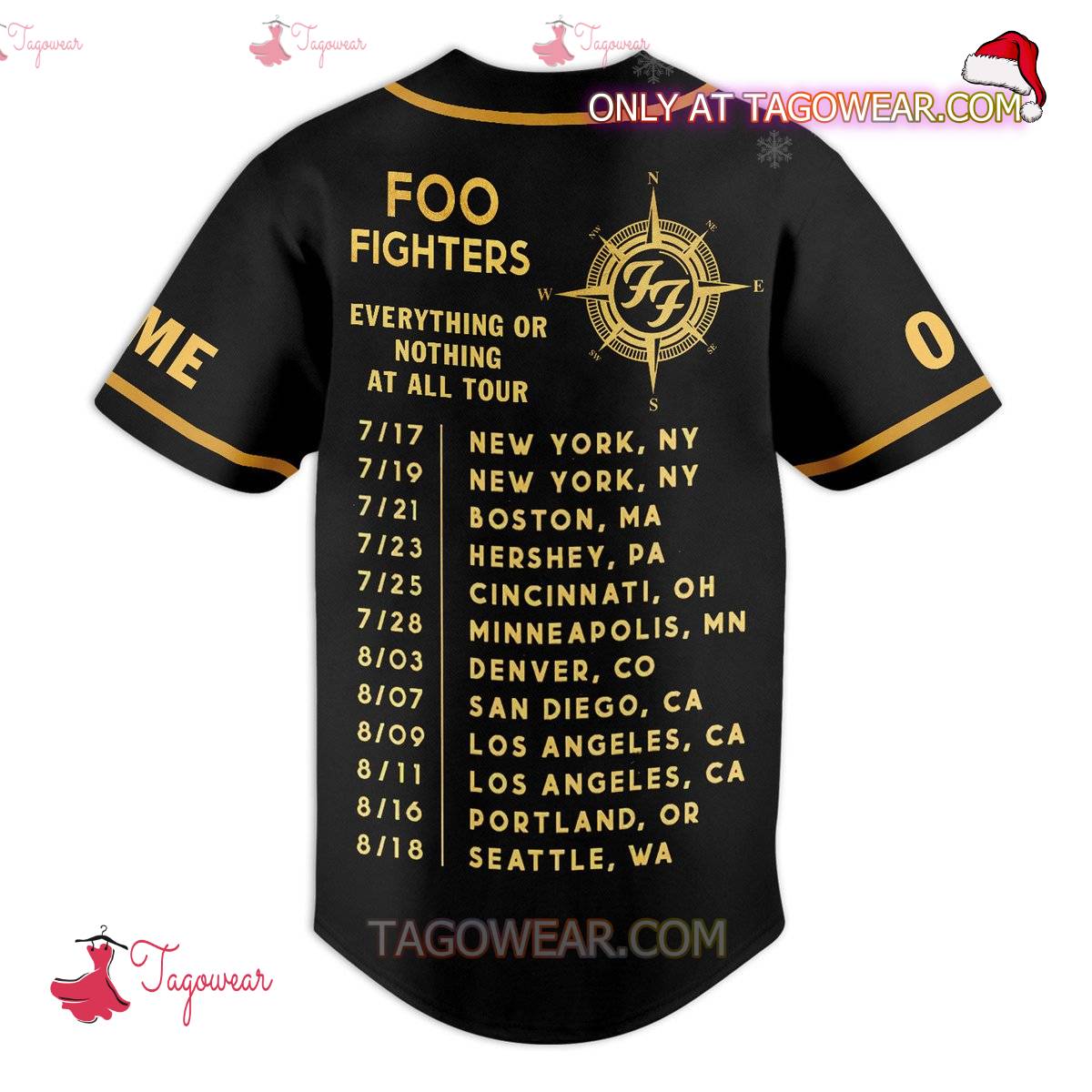 Foo Fighters Everything Or Nothing At All Tour Personalized Baseball Jersey b
