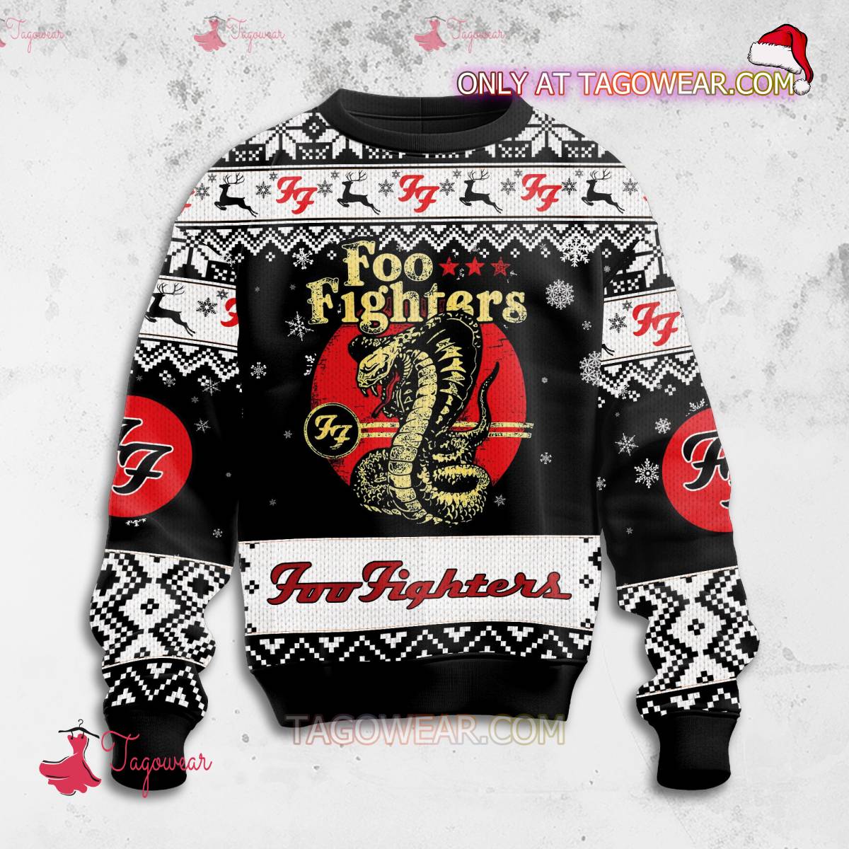 Foo Fighters Worldwide Rock And Roll Ugly Christmas Sweater a