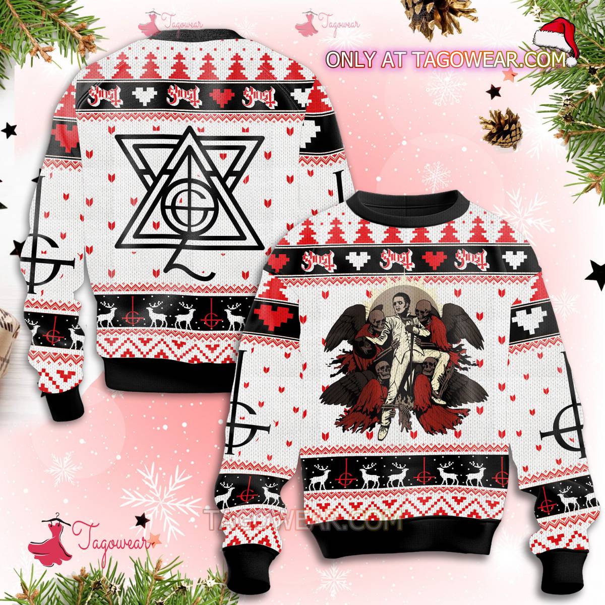Ghost Band Art Ugly Christmas Sweater