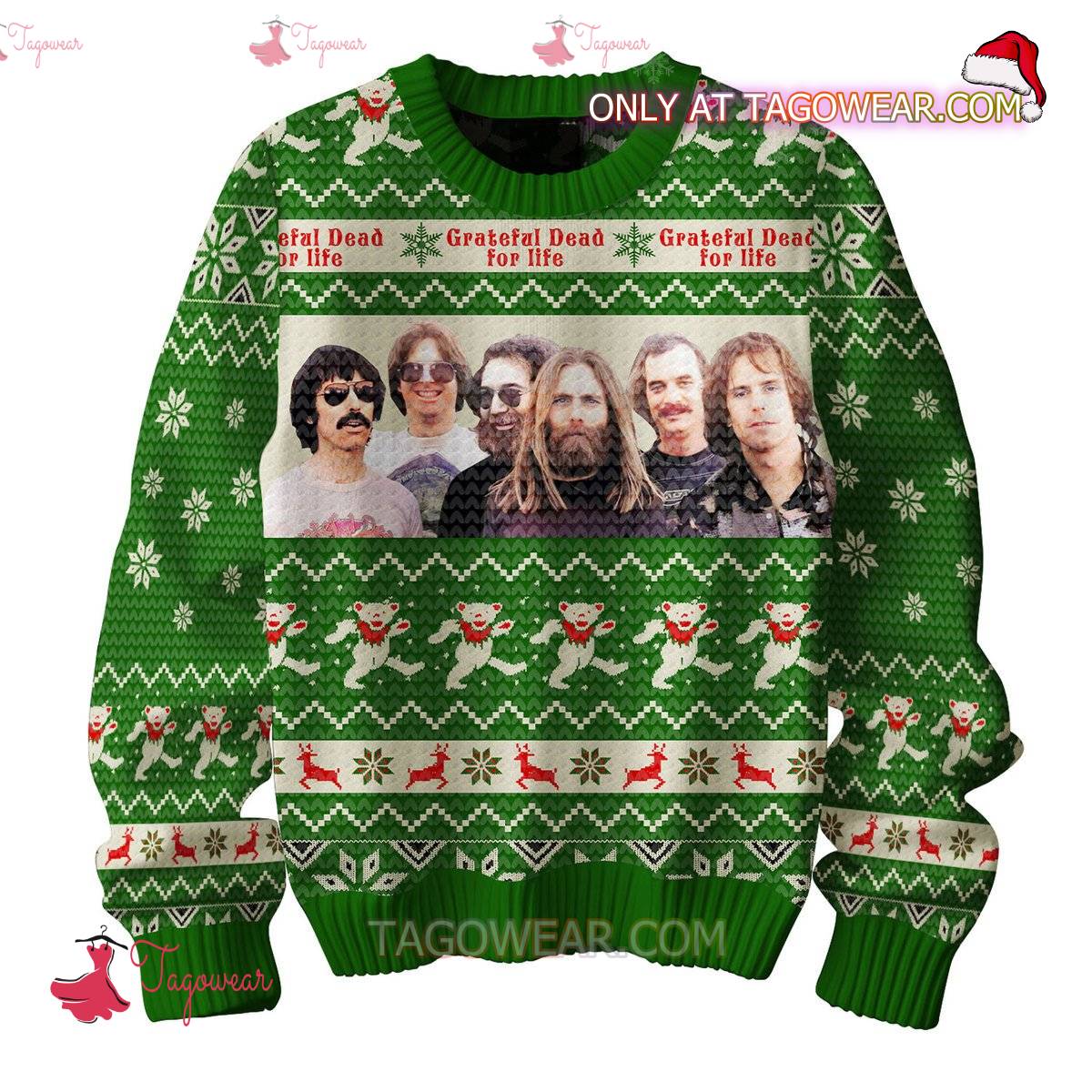 Grateful Dead For Life Merry Christmas Ugly Christmas Sweater a