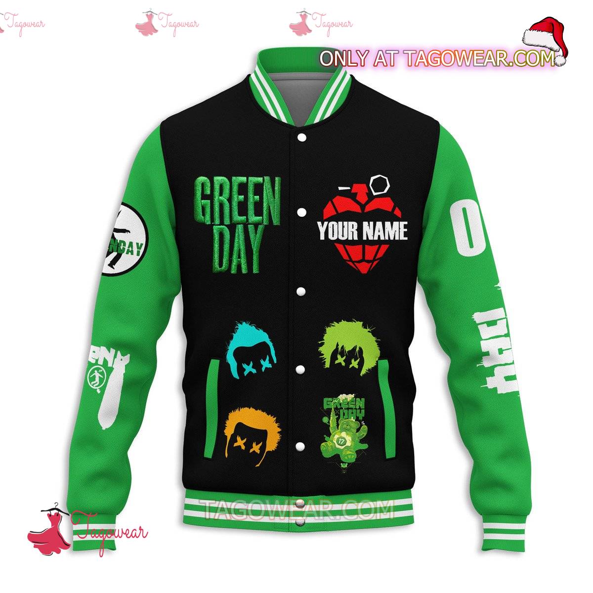 Green Day Personalized Baseball Jacket a