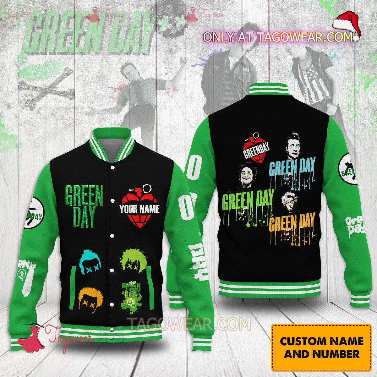 Green Day Personalized Baseball Jacket