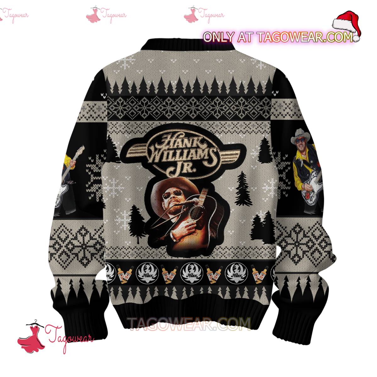 Hank Williams Jr. Whiskey Bent And Hell Bound Ugly Christmas Sweater a