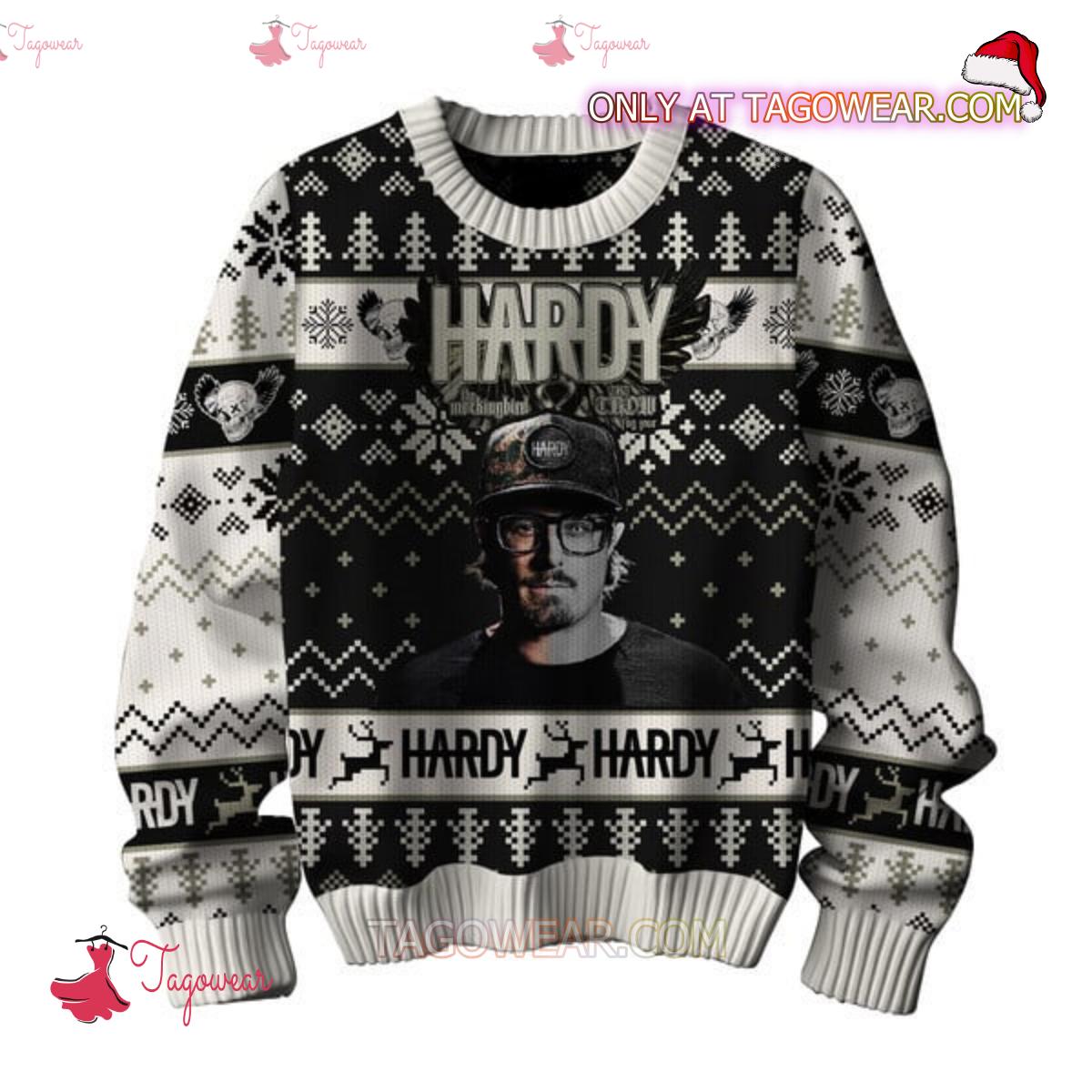 Hardy The Mockingbird And The Crow Ugly Christmas Sweater a