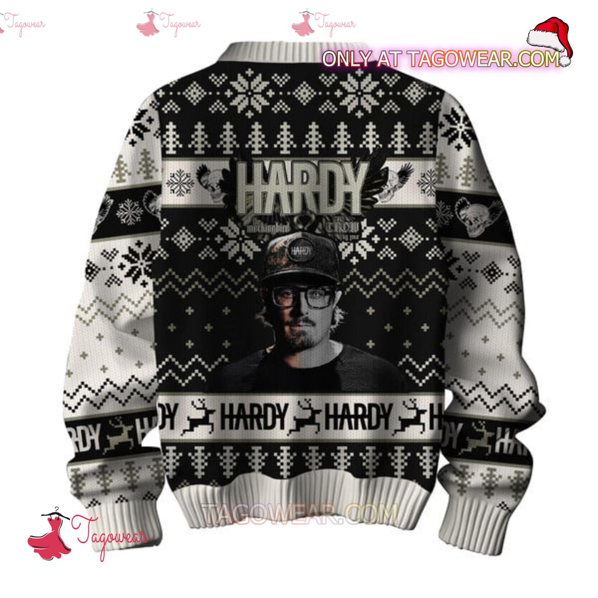 Hardy The Mockingbird And The Crow Ugly Christmas Sweater b