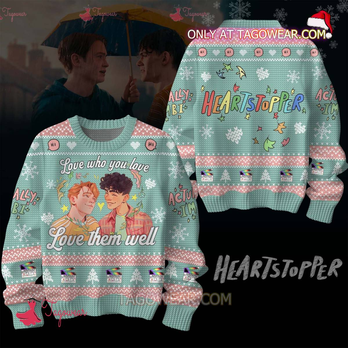 Heartstopper Love Who You Love Love Them Well Ugly Christmas Sweater