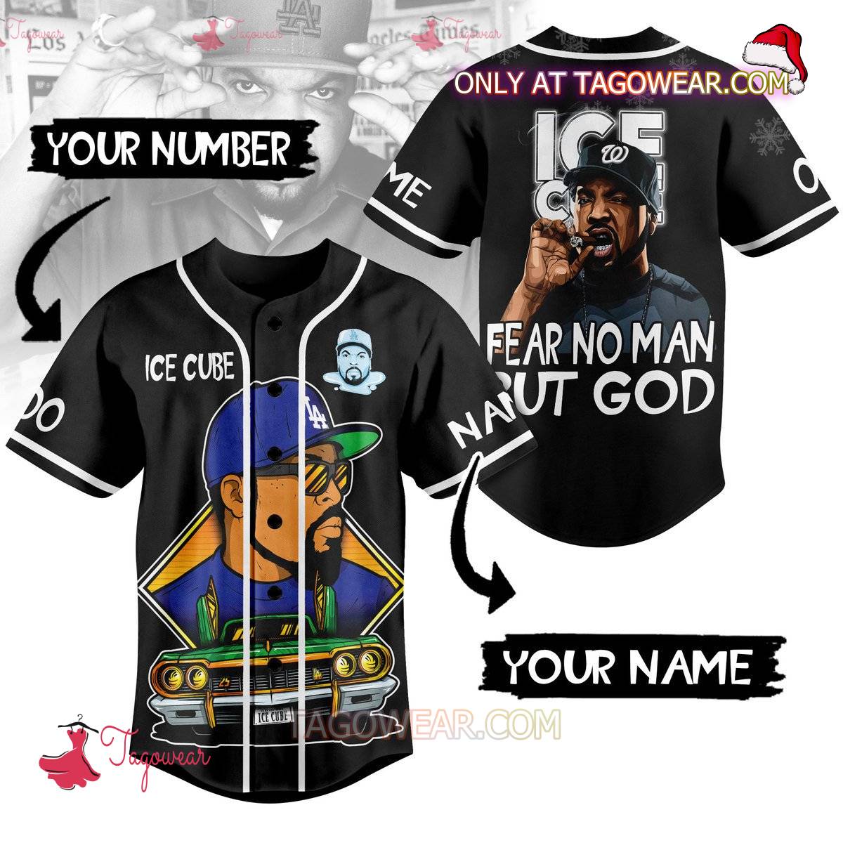 Ice Cube Fear No Man But God Personalized Baseball Jersey