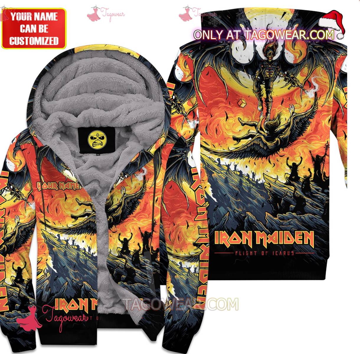 Iron Maiden Flight Of Icarus Personalized Fleece Hoodie a