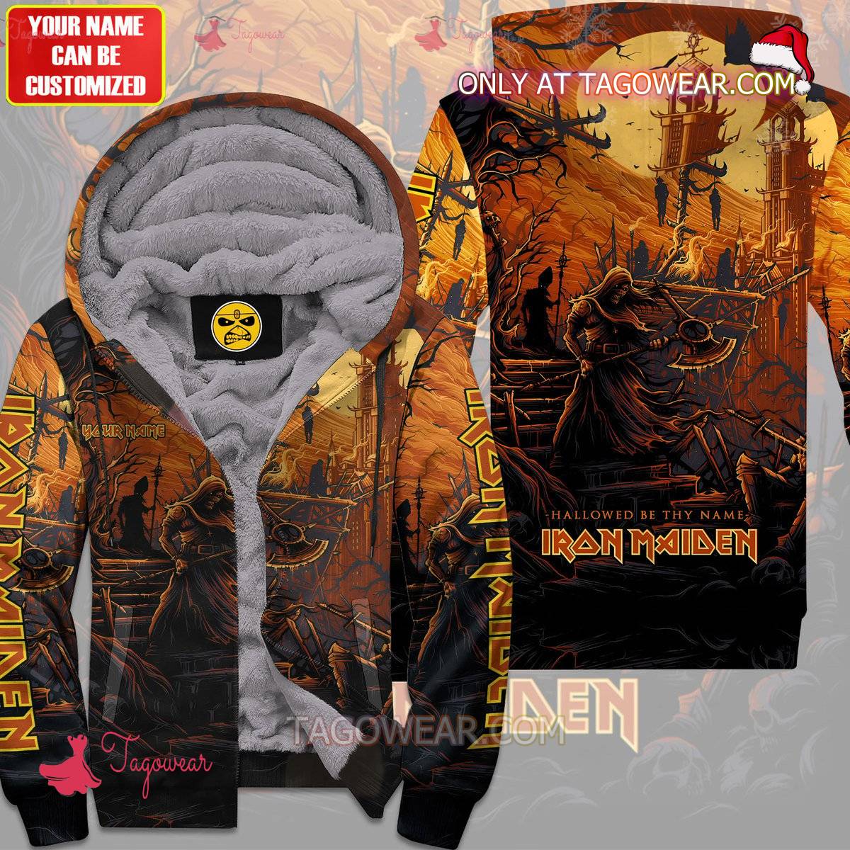 Iron Maiden Hallowed Be Thy Name Personalized Fleece Hoodie