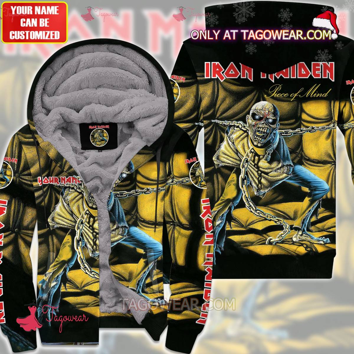 Iron Maiden Piece Of Mind Album Cover Personalized Fleece Hoodie