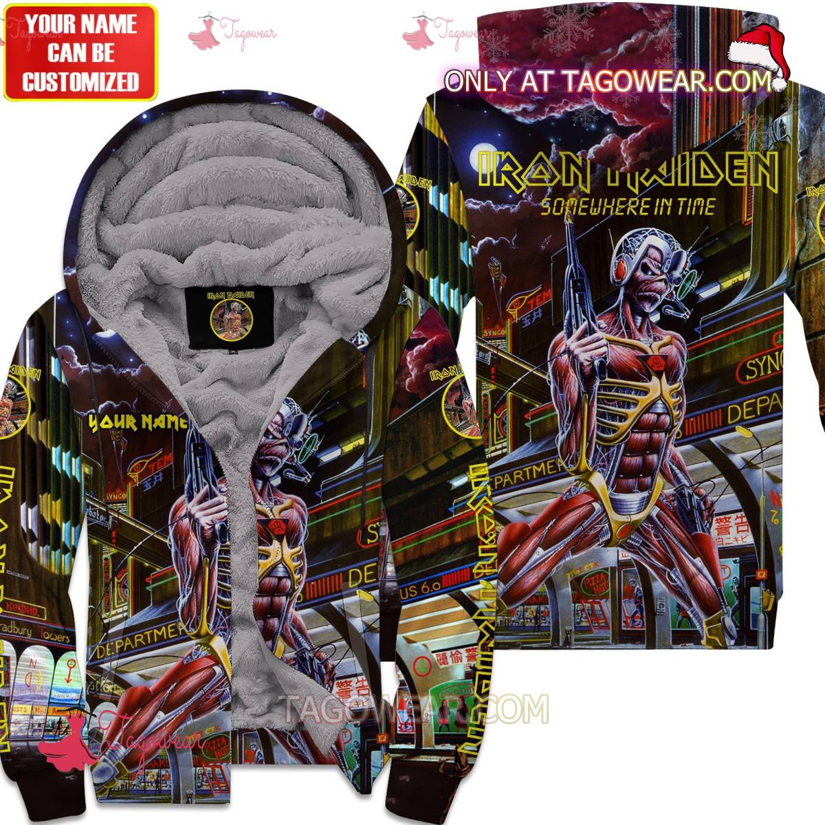 Iron Maiden Somewhere In Time Album Cover Personalized Fleece Hoodie a