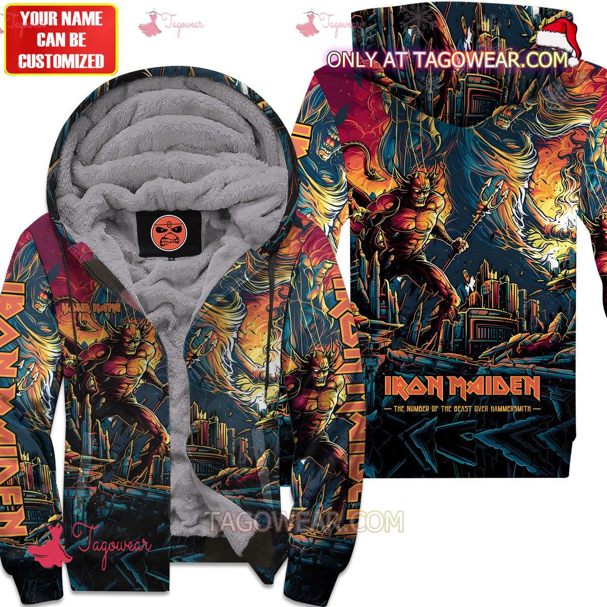 Iron Maiden The Number Of The Beast Over Hammersmith Personalized Fleece Hoodie a