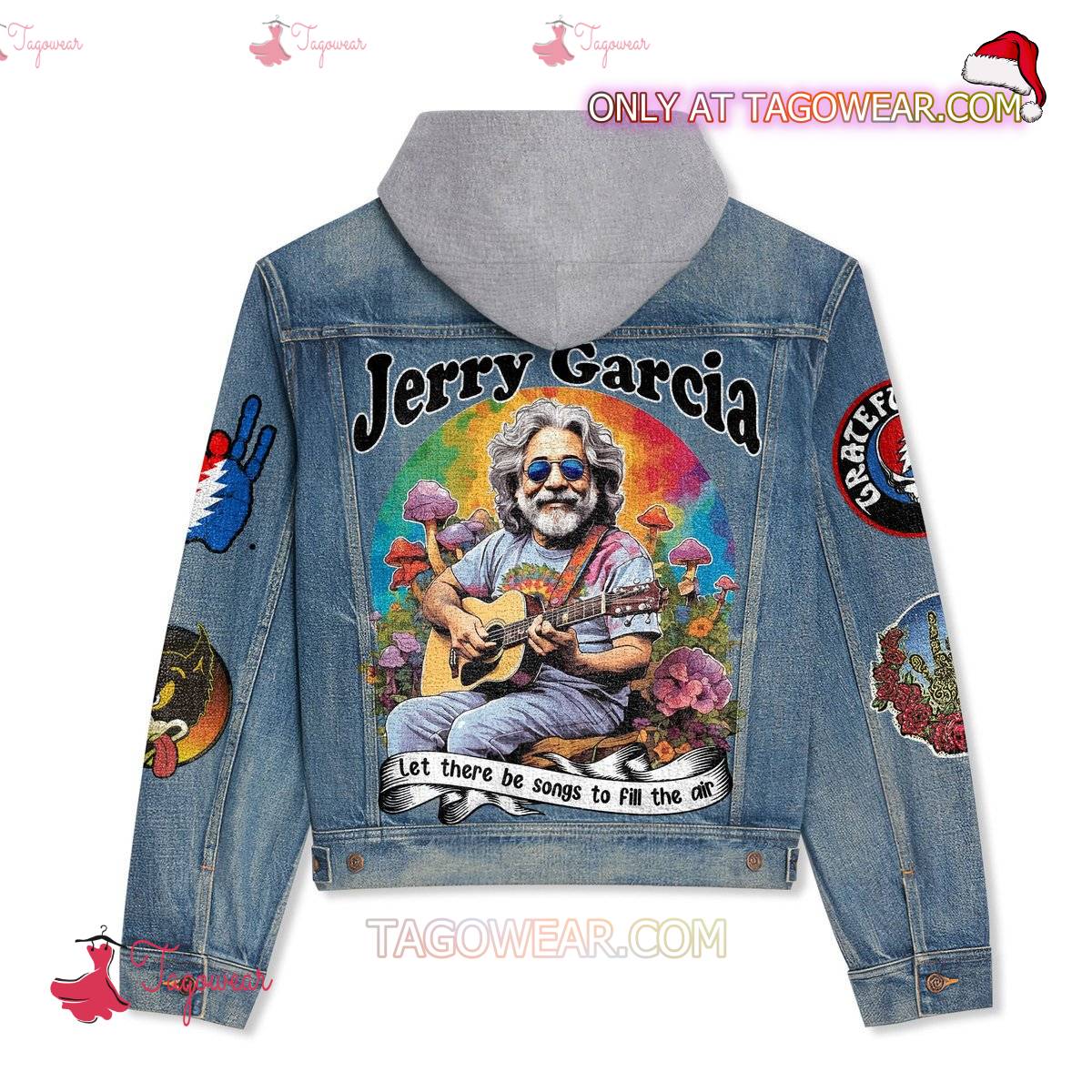 Jerry Garcia Let There Be Songs To Fill The Air Jean Hoodie Jacket a