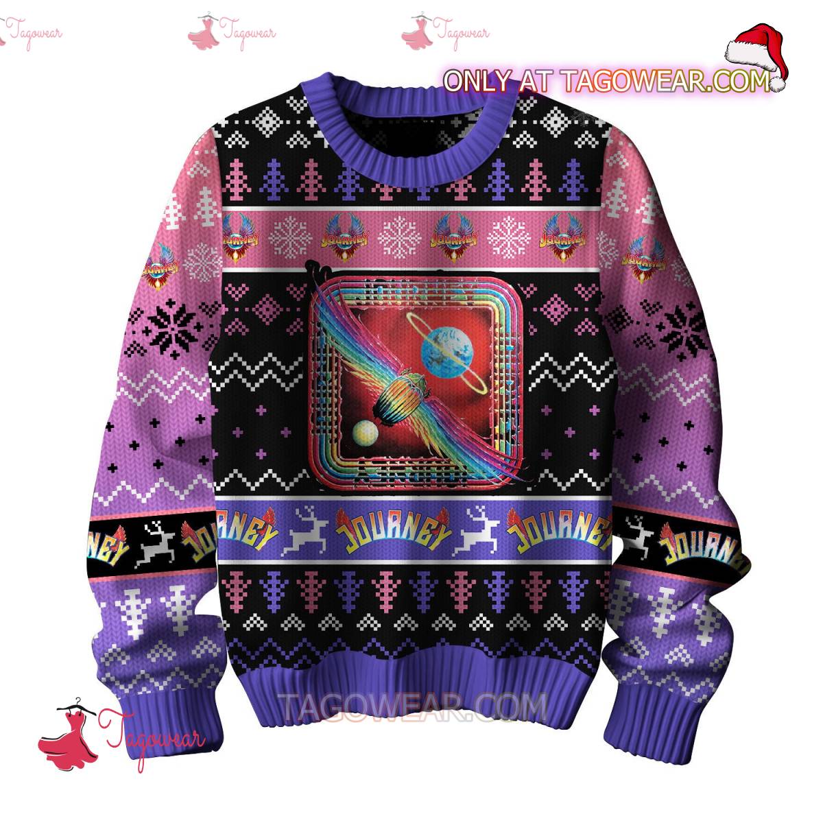 Journey Departure Ugly Christmas Sweater a
