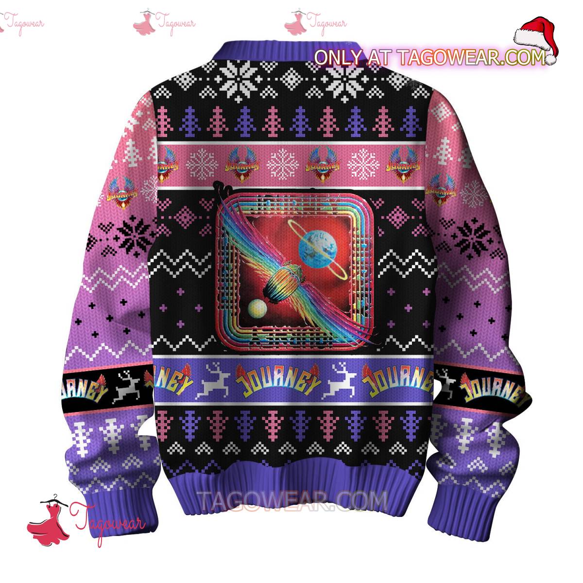 Journey Departure Ugly Christmas Sweater b