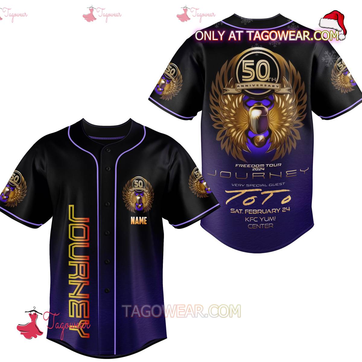 Journey Freedom Tour 2024 With Toto Personalized Baseball Jersey