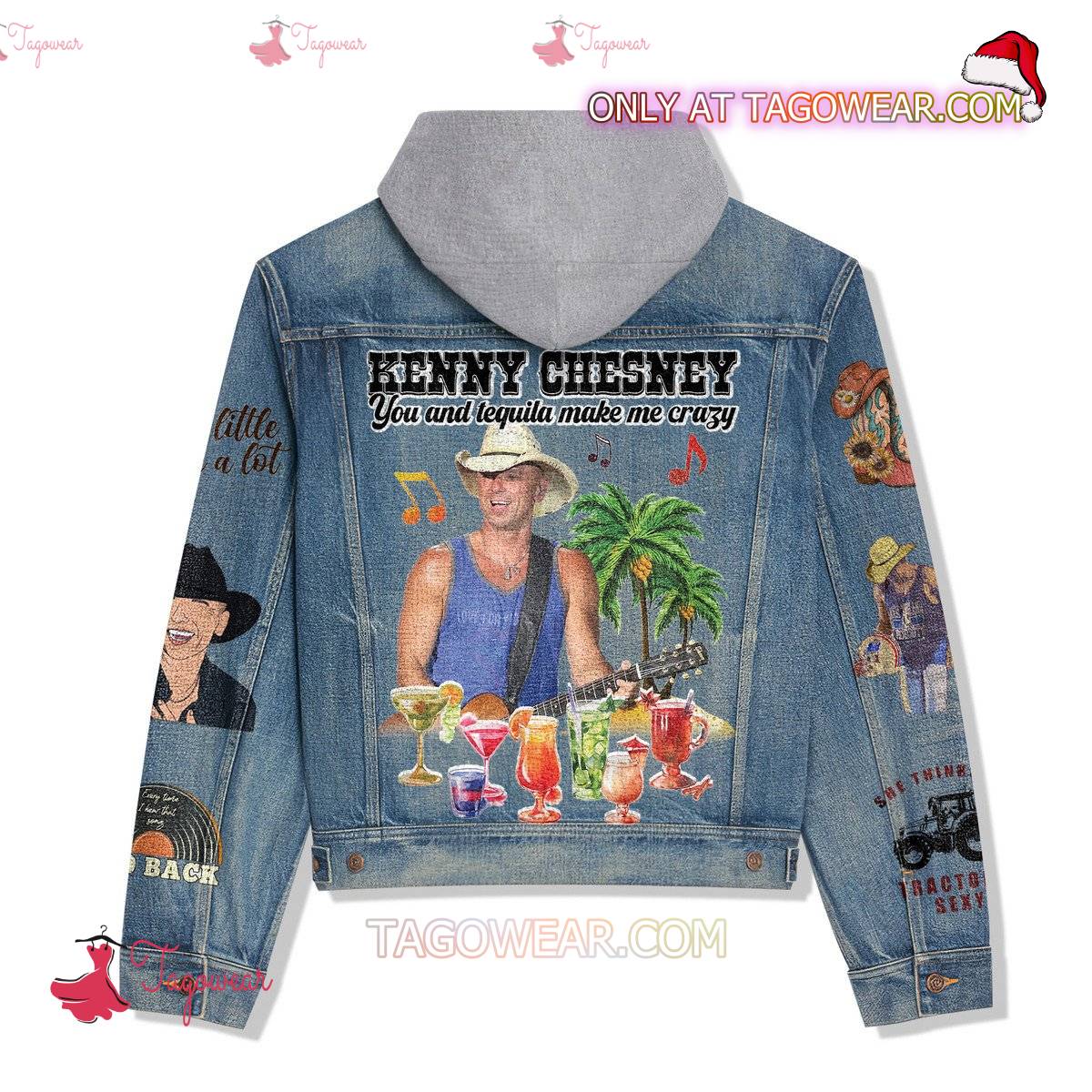 Kenny Chesney You And Tequila Make Me Crazy Jean Hoodie Jacket b