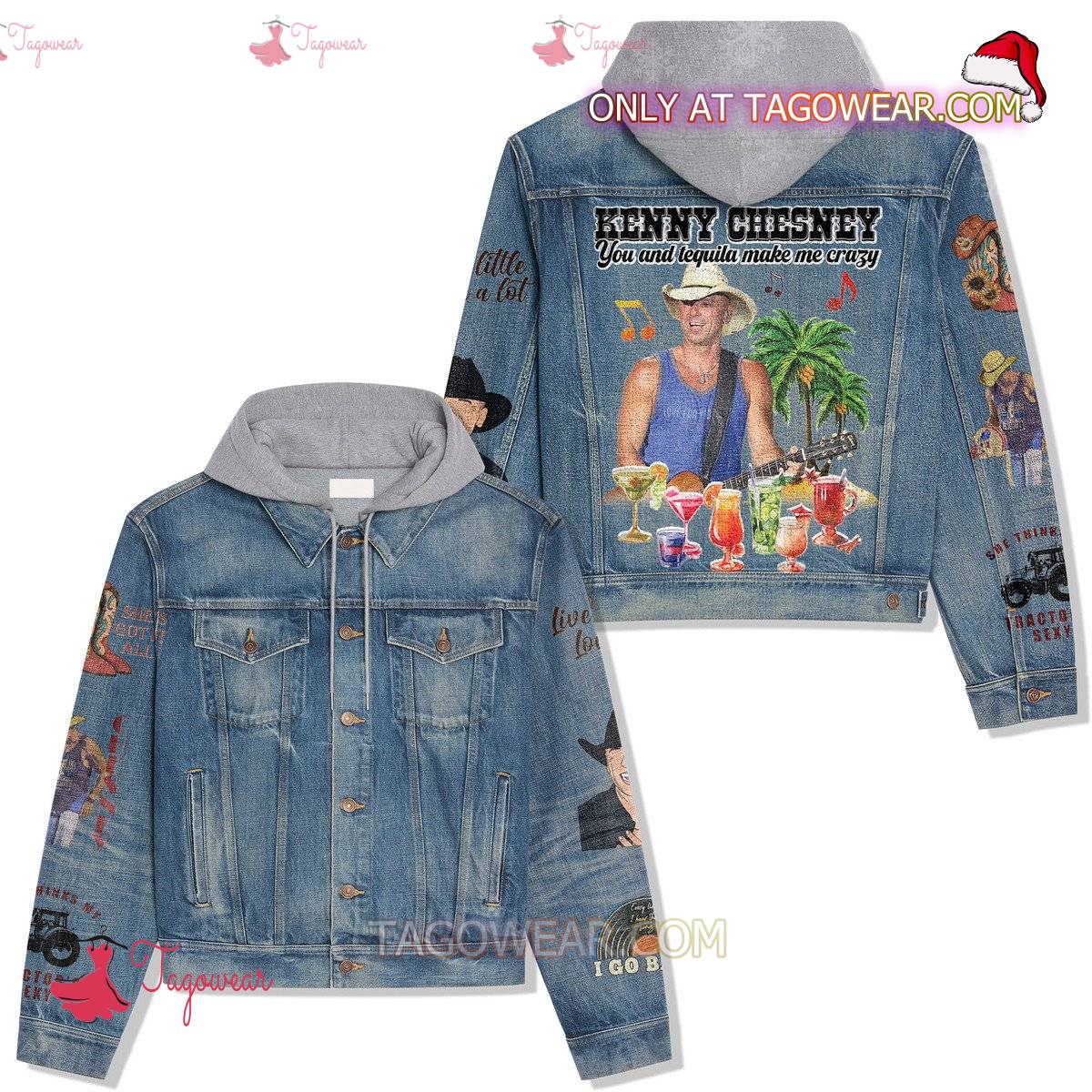 Kenny Chesney You And Tequila Make Me Crazy Jean Hoodie Jacket