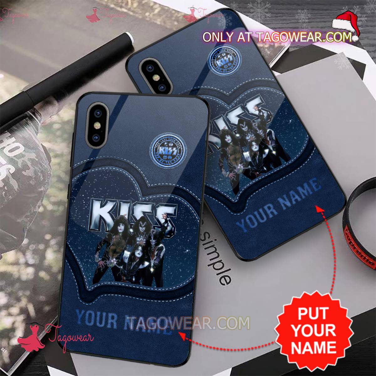 Kiss Band Heart Personalized Phone Case a