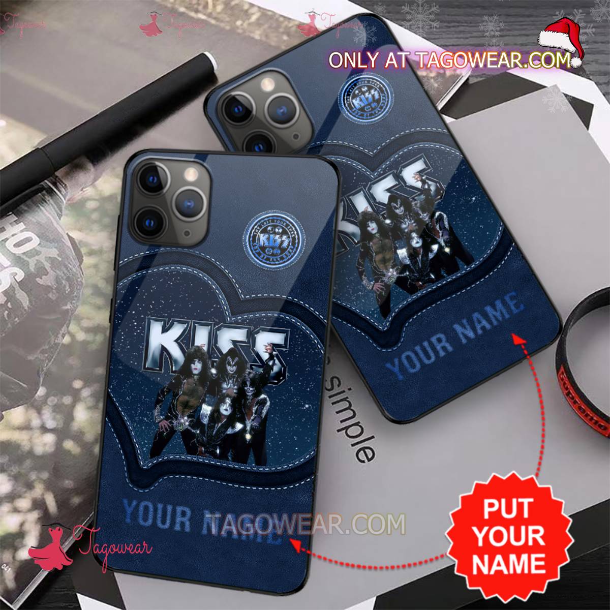 Kiss Band Heart Personalized Phone Case