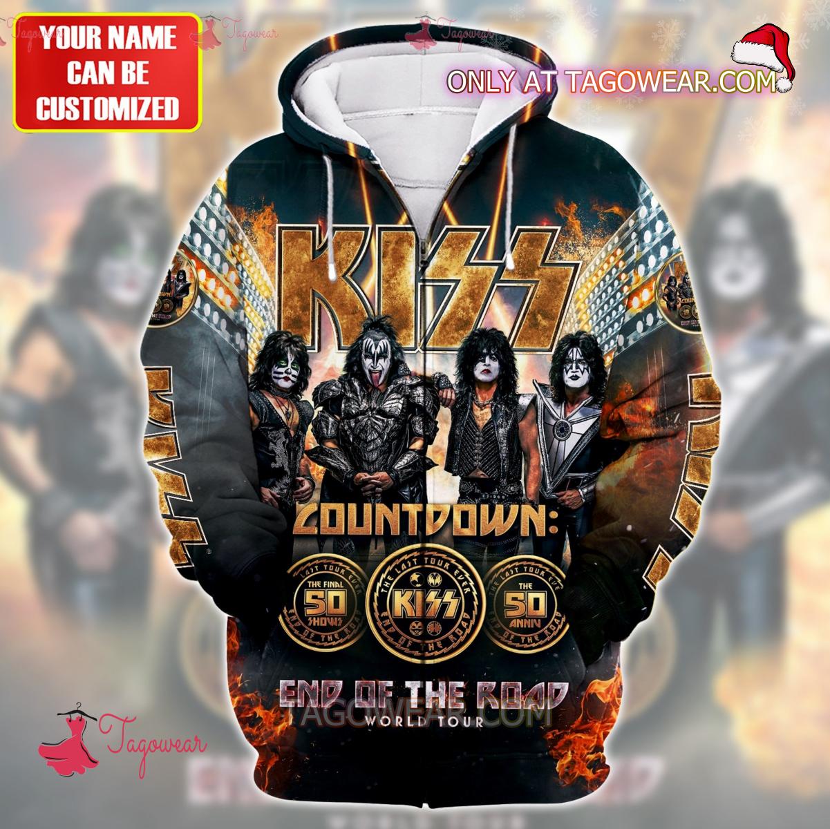 Kiss Countdown End Of The Road World Tour Fleece Hoodie a