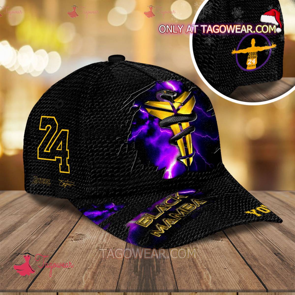 Kobe Bryant X Los Angeles Lakers Black Mamba Personalized Basic Cap a