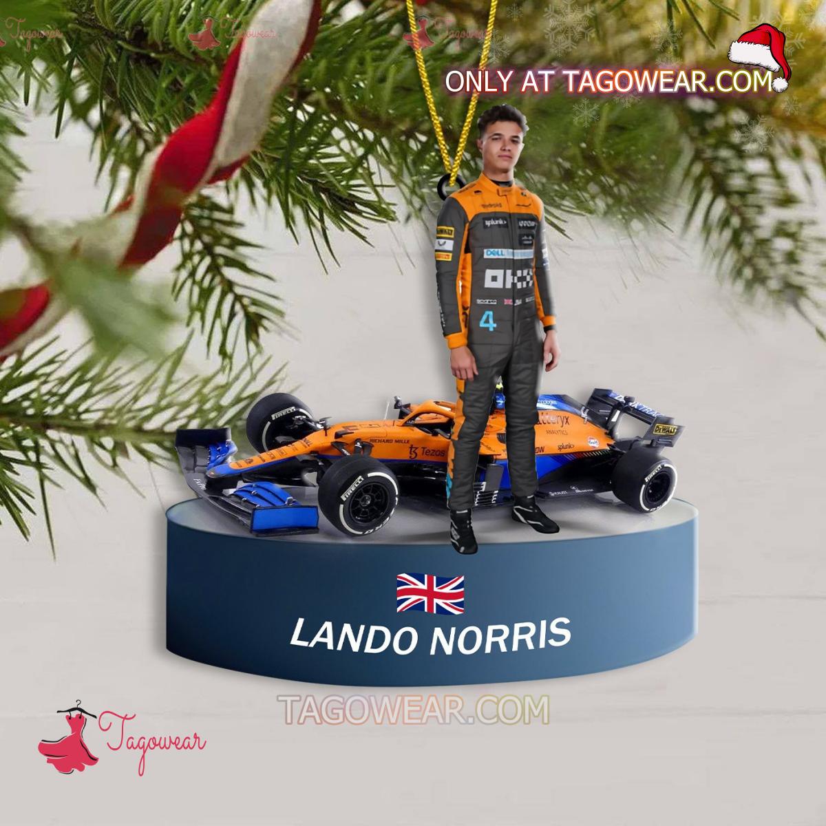 Lando Norris F1 Christmas Ornament