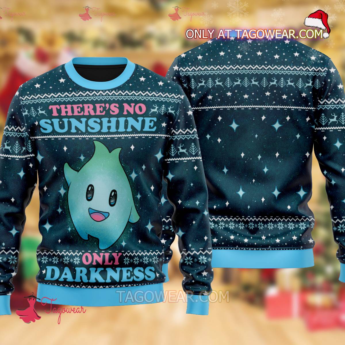 Lumalee Super Mario There's No Sunshine Only Darkness Ugly Christmas Sweater