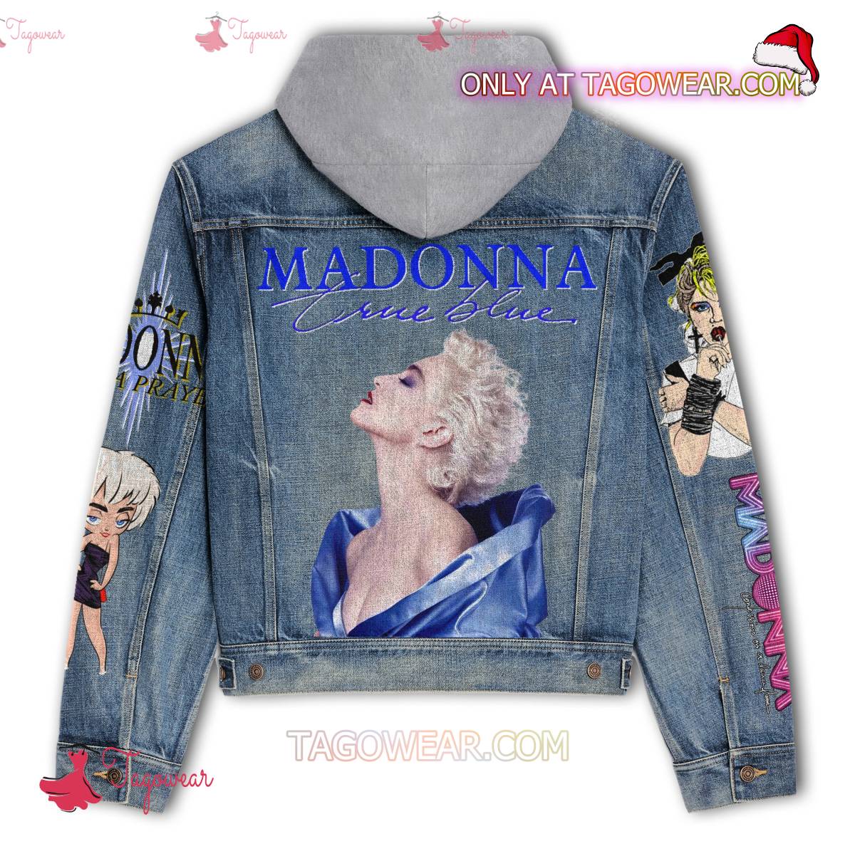 Madonna True Blue Jean Hoodie Jacket b