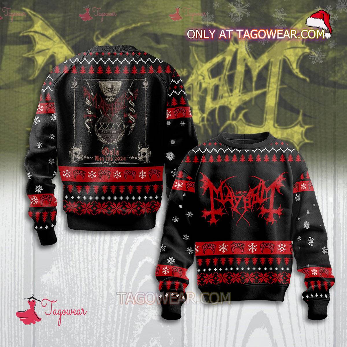 Mayhem Oslo May 11th 2024 Ugly Christmas Sweater