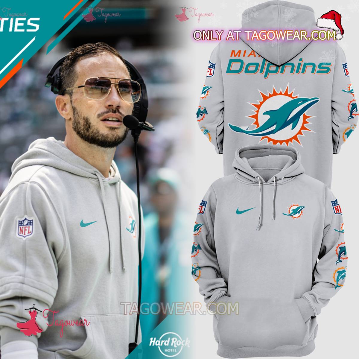 Miami Dolphins Coach Mike Mcdaniel Outfit On The Field Hoodie - Tagowear