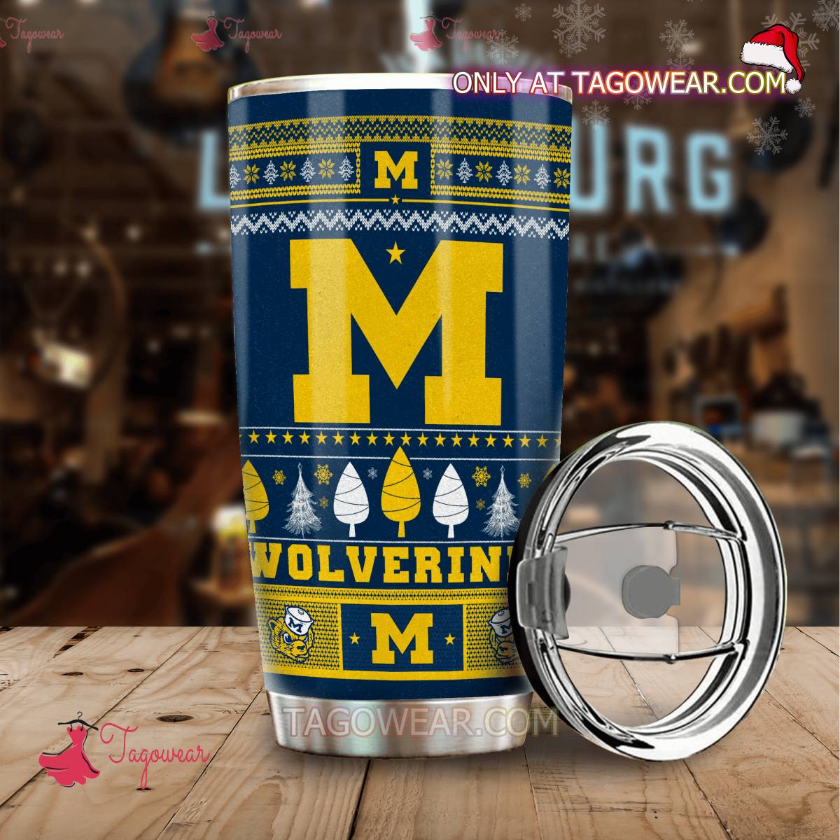 Michigan Wolverines Merry Christmas Personalized Tumbler a