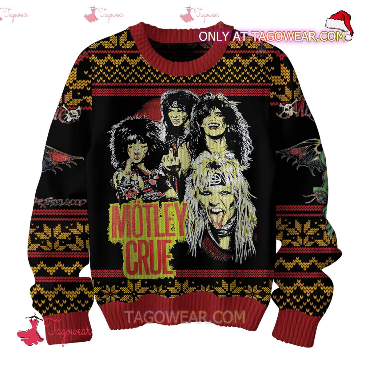 Motley Crue Band Ugly Christmas Sweater a