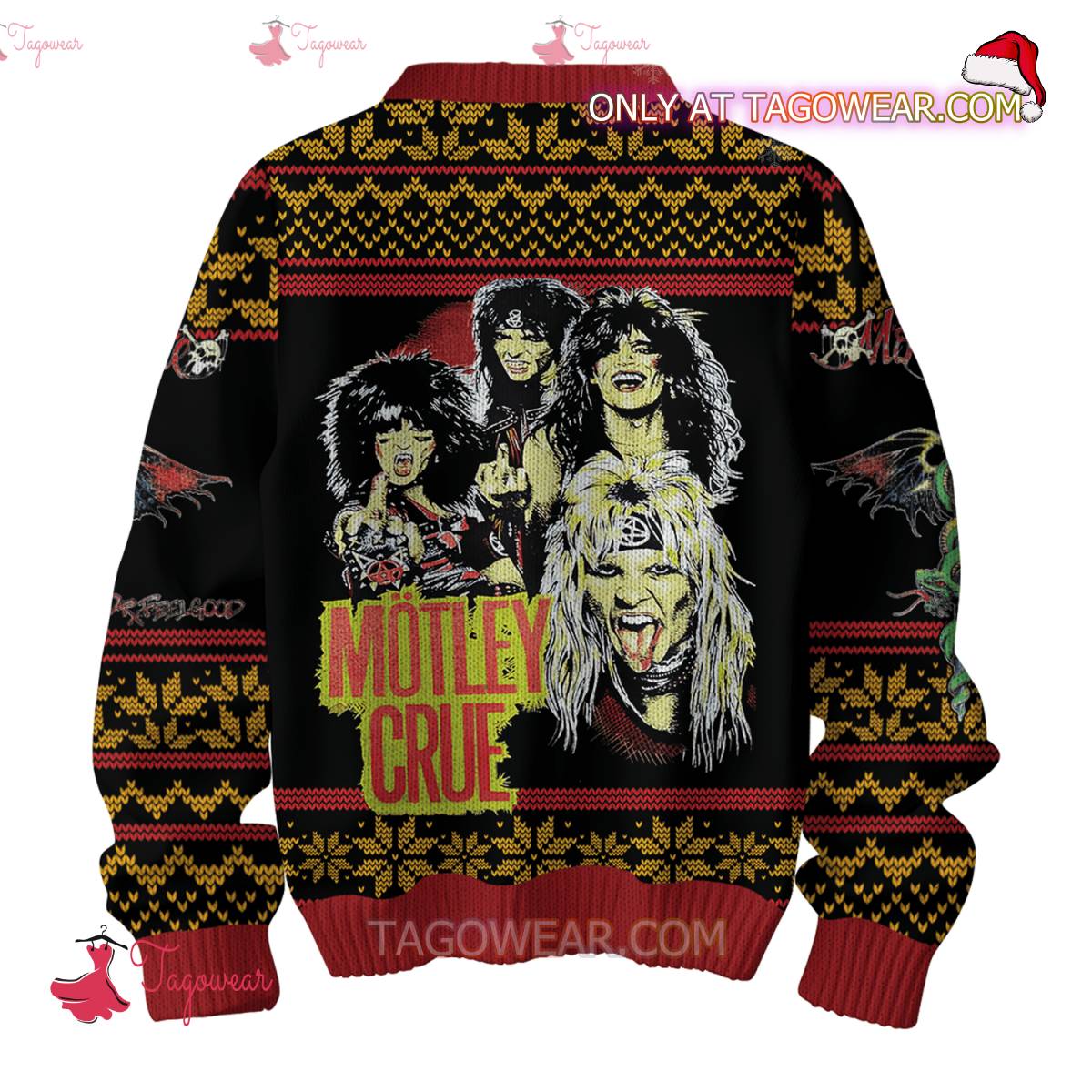 Motley Crue Band Ugly Christmas Sweater b