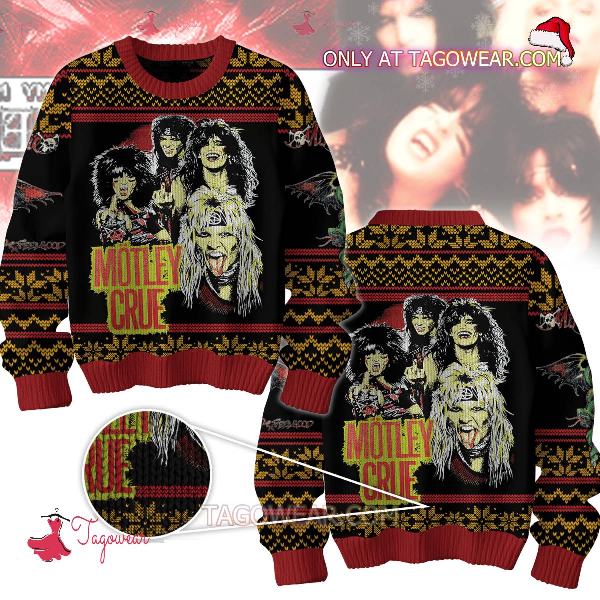 Motley Crue Band Ugly Christmas Sweater