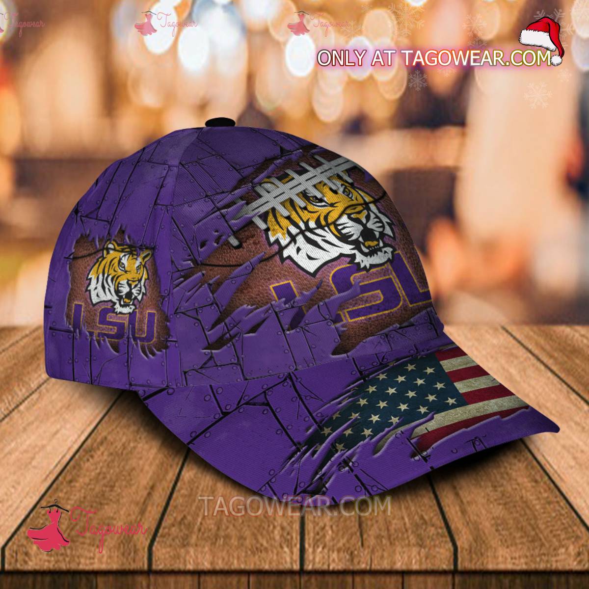 NCAA Lsu Tigers American Flag Personalized Basic Cap a