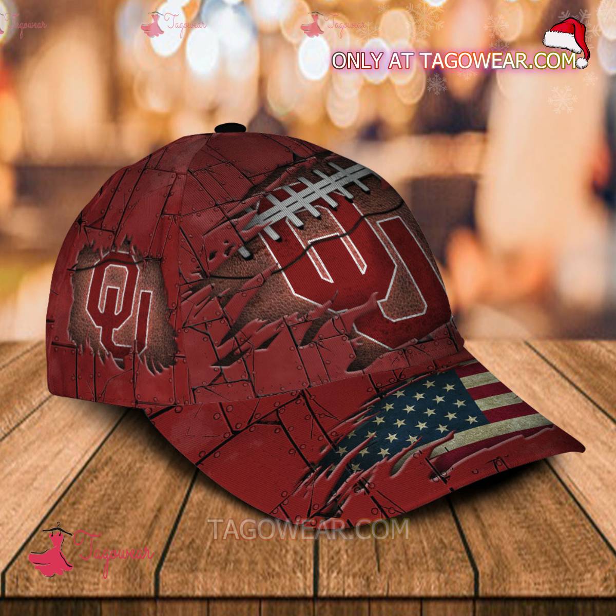NCAA Oklahoma Sooners American Flag Personalized Basic Cap a